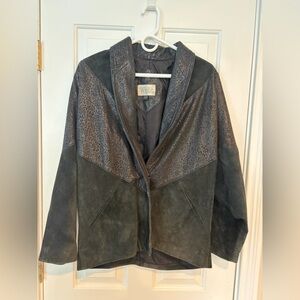 Vintage Winlit black leather/suede jacket - medium